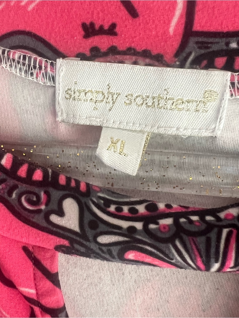 Simply Southern XL Pink Elephant Print Dress Keyhole Neck with pockets - Picture 3 of 5